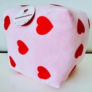 Target Bullseye Playground Valentines 2024 Pink Dice Shaped Pillow with Hearts